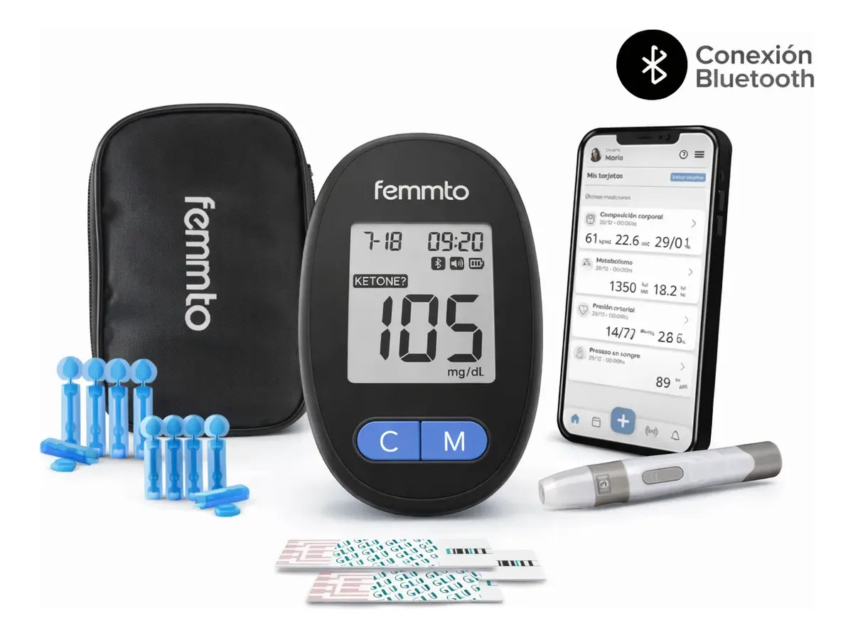 Kit Medidor De Glucosa Femmto Glicia Connect